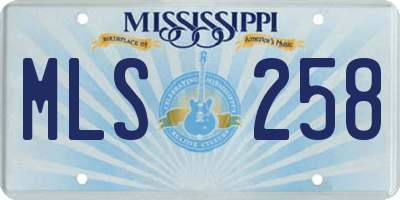 MS license plate MLS258