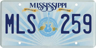 MS license plate MLS259