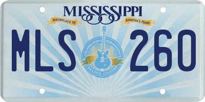MS license plate MLS260