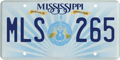 MS license plate MLS265