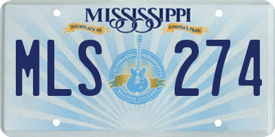 MS license plate MLS274