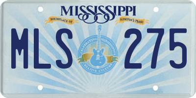 MS license plate MLS275