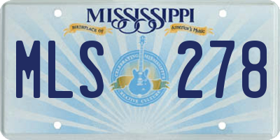 MS license plate MLS278