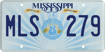 MS license plate MLS279
