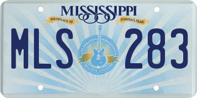 MS license plate MLS283