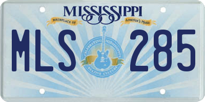 MS license plate MLS285