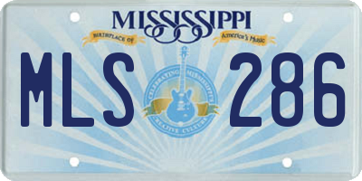 MS license plate MLS286