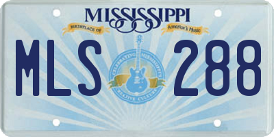 MS license plate MLS288
