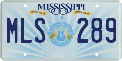 MS license plate MLS289