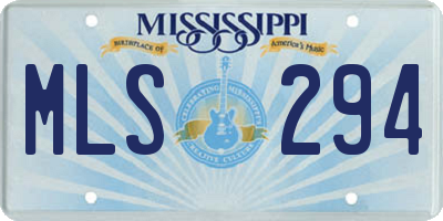 MS license plate MLS294