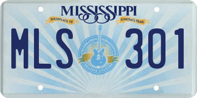 MS license plate MLS301