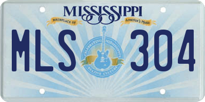 MS license plate MLS304