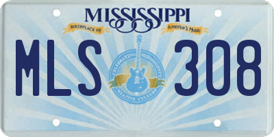 MS license plate MLS308