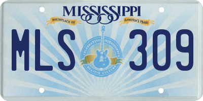 MS license plate MLS309