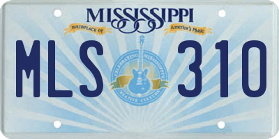 MS license plate MLS310