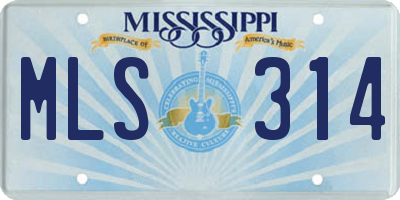 MS license plate MLS314
