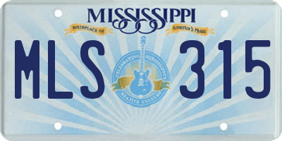 MS license plate MLS315
