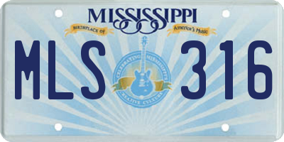 MS license plate MLS316