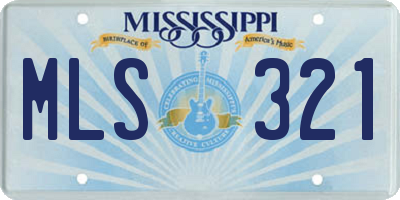 MS license plate MLS321