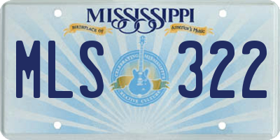 MS license plate MLS322