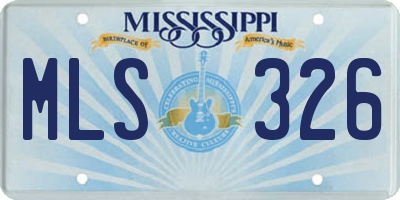 MS license plate MLS326