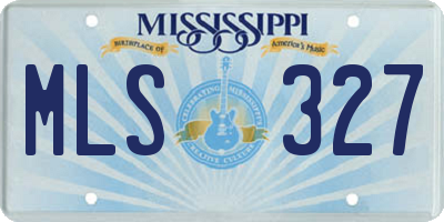MS license plate MLS327