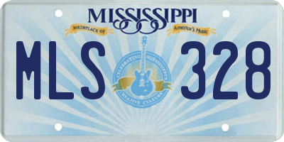 MS license plate MLS328