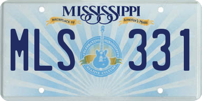 MS license plate MLS331