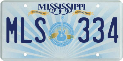 MS license plate MLS334