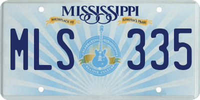 MS license plate MLS335