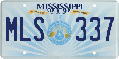 MS license plate MLS337