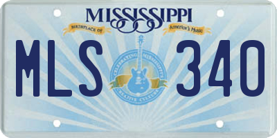 MS license plate MLS340