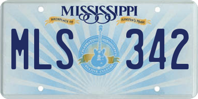 MS license plate MLS342