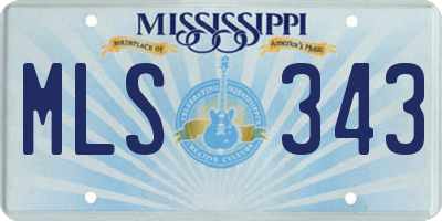 MS license plate MLS343