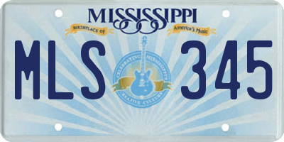 MS license plate MLS345