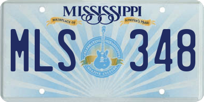 MS license plate MLS348