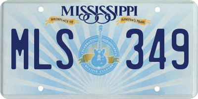 MS license plate MLS349