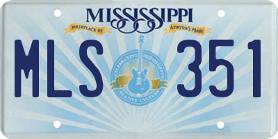 MS license plate MLS351