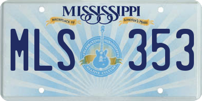 MS license plate MLS353
