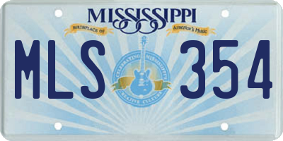 MS license plate MLS354