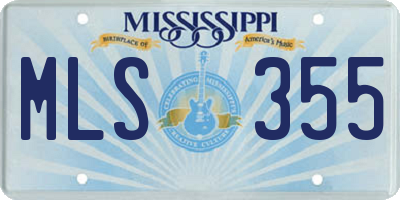 MS license plate MLS355