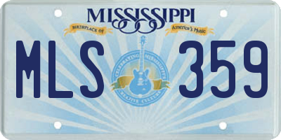 MS license plate MLS359
