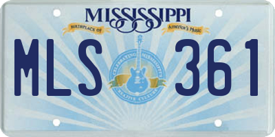 MS license plate MLS361