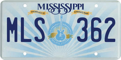 MS license plate MLS362