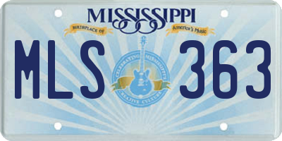 MS license plate MLS363