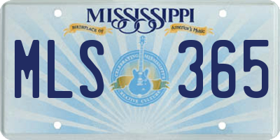 MS license plate MLS365