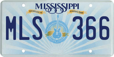 MS license plate MLS366