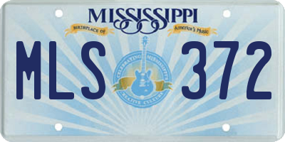 MS license plate MLS372