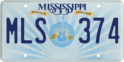 MS license plate MLS374