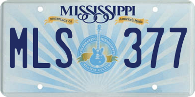 MS license plate MLS377